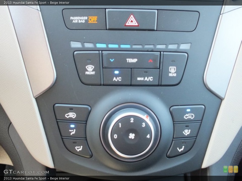 Beige Interior Controls for the 2013 Hyundai Santa Fe Sport #71018774