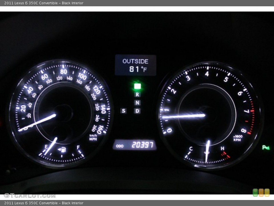 Black Interior Gauges for the 2011 Lexus IS 350C Convertible #71019761