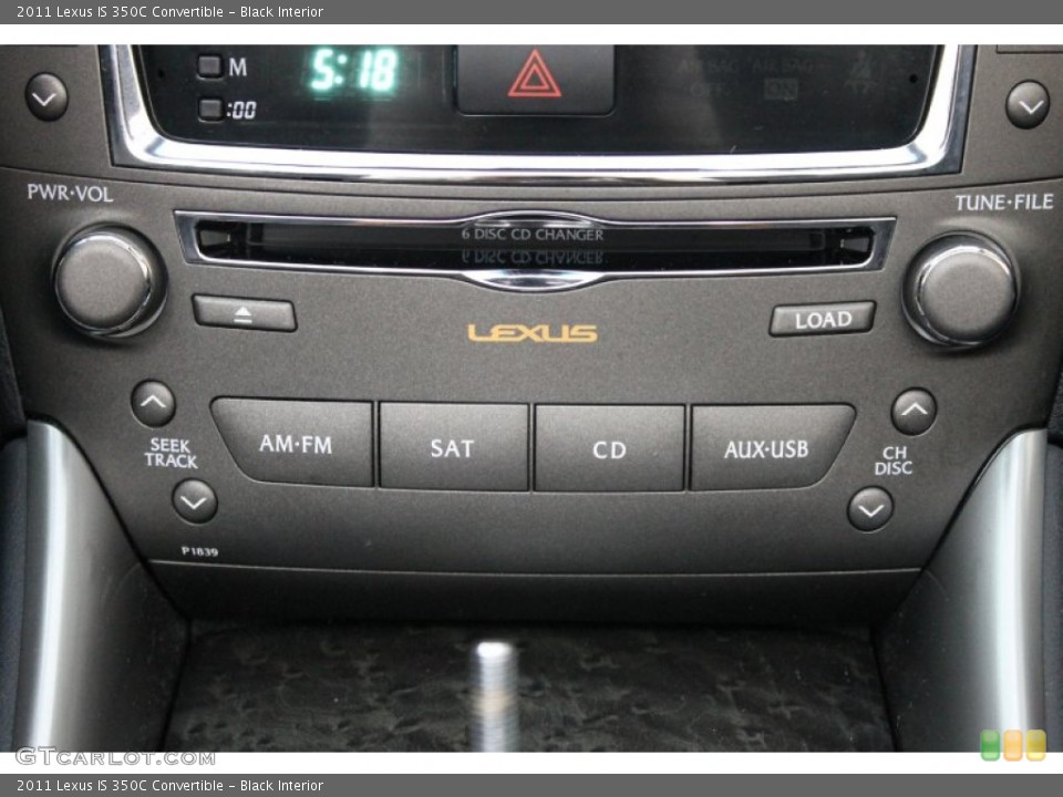 Black Interior Controls for the 2011 Lexus IS 350C Convertible #71019899