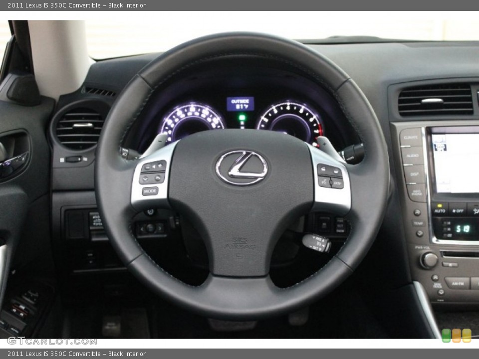 Black Interior Steering Wheel for the 2011 Lexus IS 350C Convertible #71019908