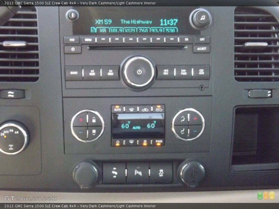 Very Dark Cashmere/Light Cashmere Interior Controls for the 2013 GMC Sierra 1500 SLE Crew Cab 4x4 #71026802