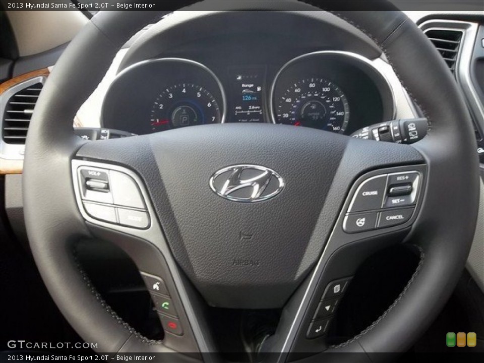 Beige Interior Steering Wheel for the 2013 Hyundai Santa Fe Sport 2.0T #71027333