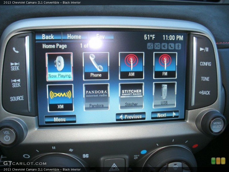 Black Interior Controls for the 2013 Chevrolet Camaro ZL1 Convertible #71034067