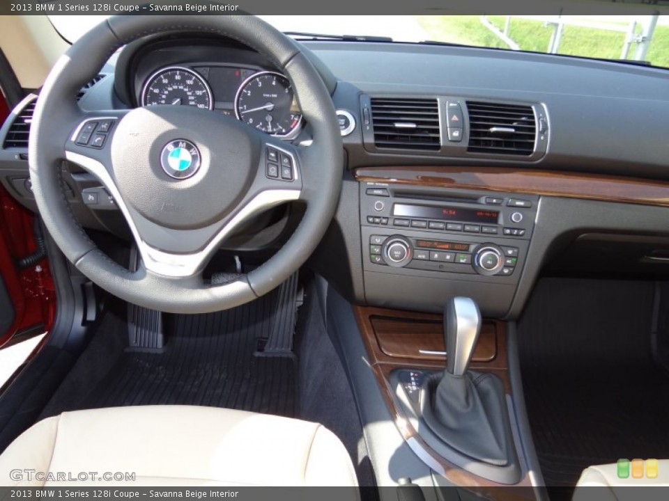 Savanna Beige Interior Dashboard for the 2013 BMW 1 Series 128i Coupe #71035365