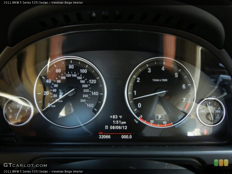 Venetian Beige Interior Gauges for the 2011 BMW 5 Series 535i Sedan #71037788