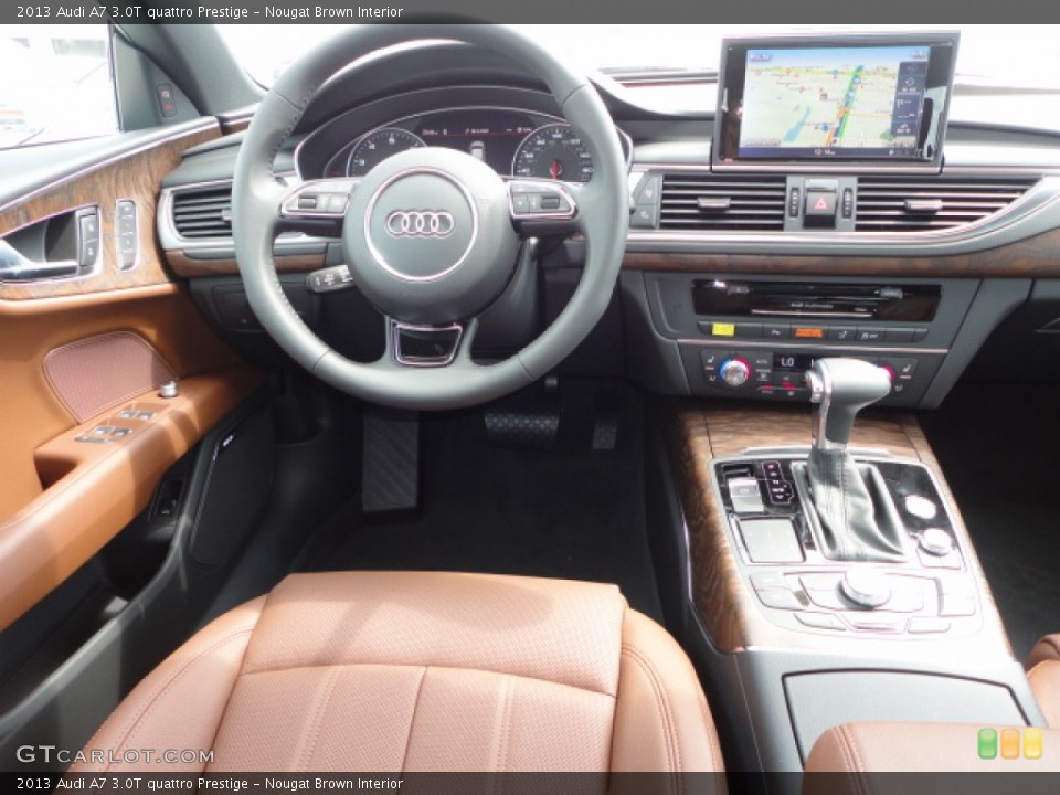 Nougat Brown Interior Dashboard for the 2013 Audi A7 3.0T quattro Prestige #71039912