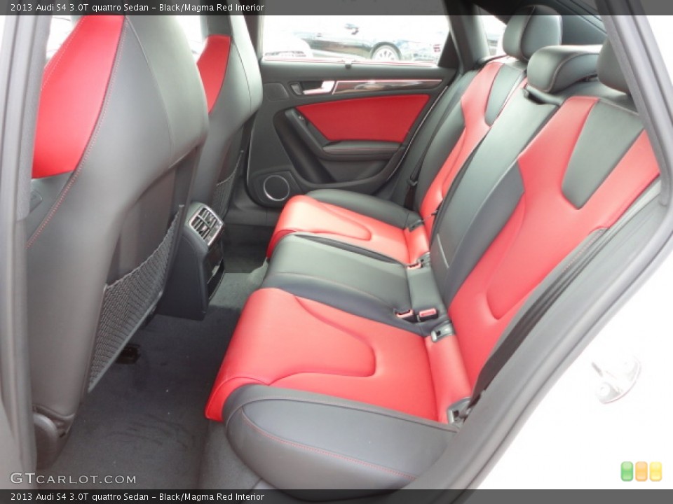 Black/Magma Red Interior Rear Seat for the 2013 Audi S4 3.0T quattro Sedan #71040364