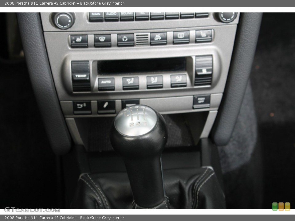 Black/Stone Grey Interior Controls for the 2008 Porsche 911 Carrera 4S Cabriolet #71046254