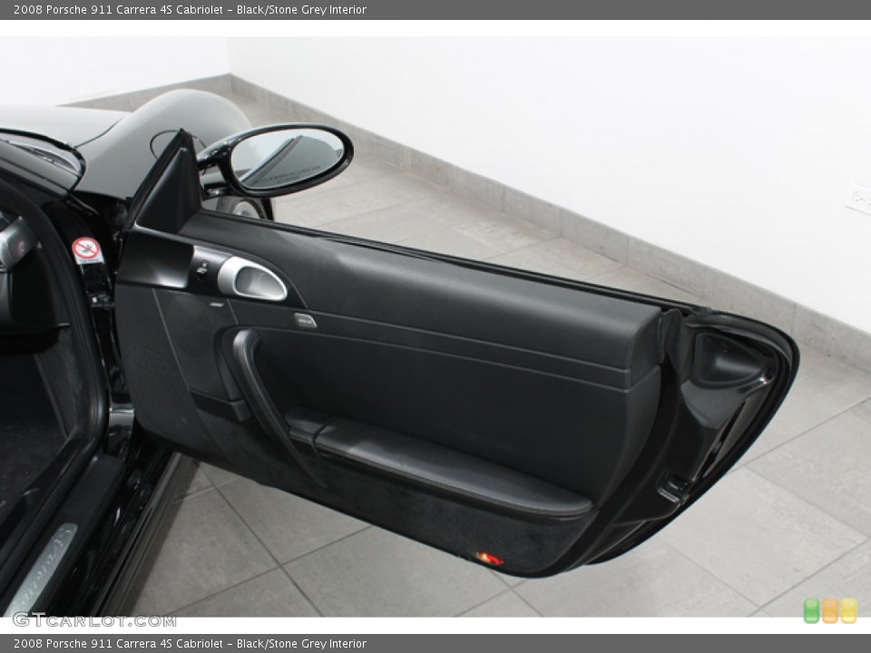 Black/Stone Grey Interior Door Panel for the 2008 Porsche 911 Carrera 4S Cabriolet #71046272