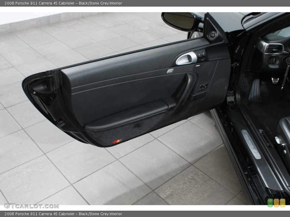 Black/Stone Grey Interior Door Panel for the 2008 Porsche 911 Carrera 4S Cabriolet #71046281