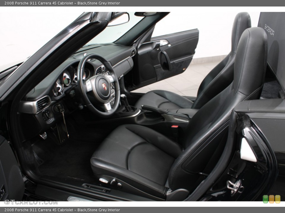 Black/Stone Grey Interior Photo for the 2008 Porsche 911 Carrera 4S Cabriolet #71046302