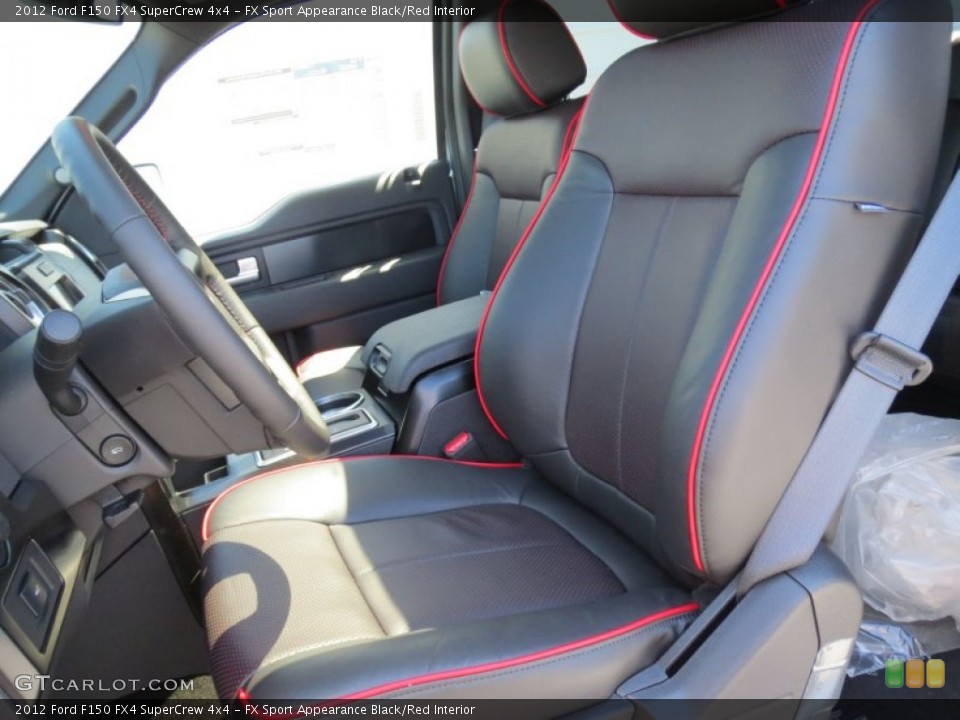 FX Sport Appearance Black/Red Interior Front Seat for the 2012 Ford F150 FX4 SuperCrew 4x4 #71047565