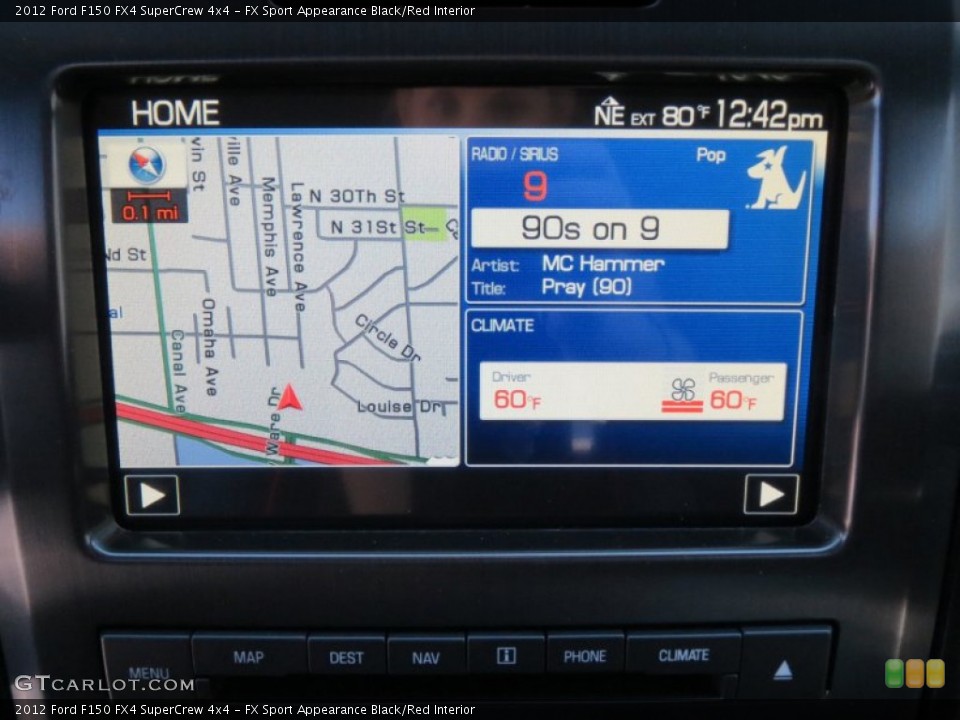 FX Sport Appearance Black/Red Interior Navigation for the 2012 Ford F150 FX4 SuperCrew 4x4 #71047610