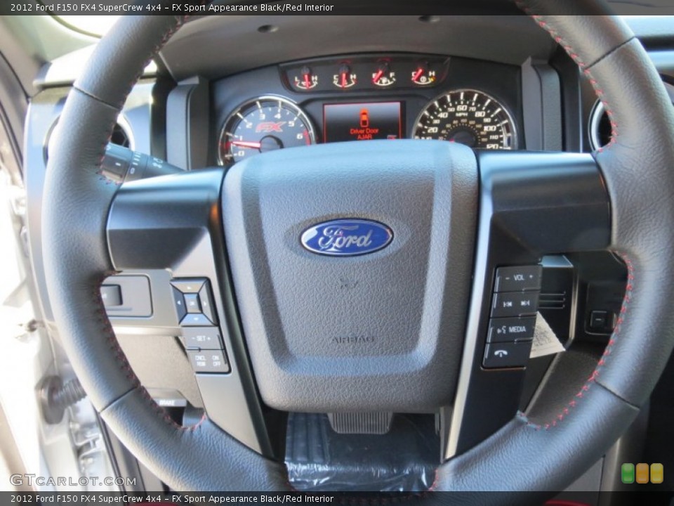 FX Sport Appearance Black/Red Interior Steering Wheel for the 2012 Ford F150 FX4 SuperCrew 4x4 #71047655