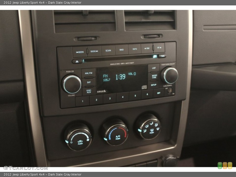 Dark Slate Gray Interior Controls for the 2012 Jeep Liberty Sport 4x4 #71060378