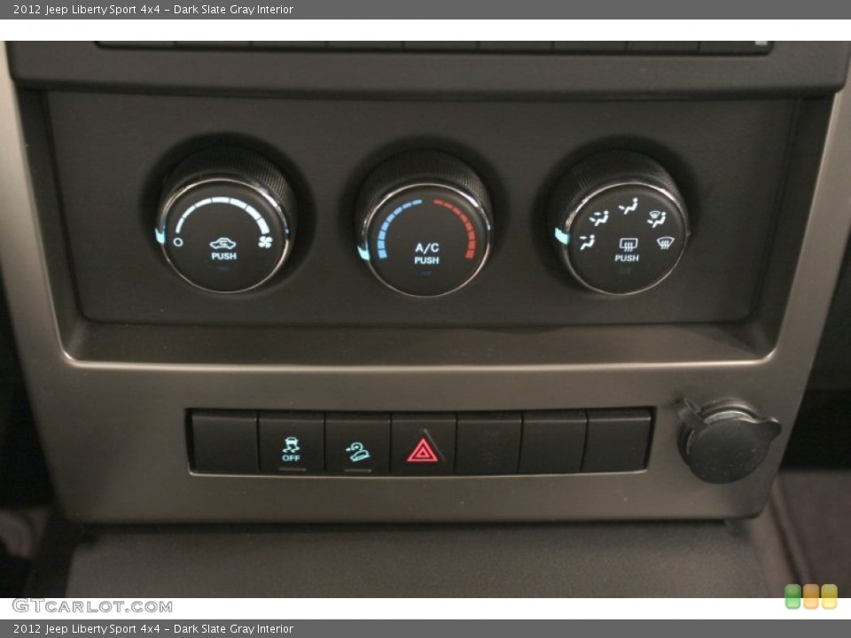 Dark Slate Gray Interior Controls for the 2012 Jeep Liberty Sport 4x4 #71060381