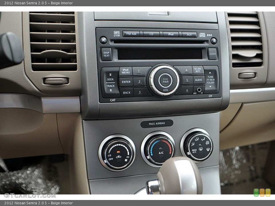 Beige Interior Controls for the 2012 Nissan Sentra 2.0 S #71064385
