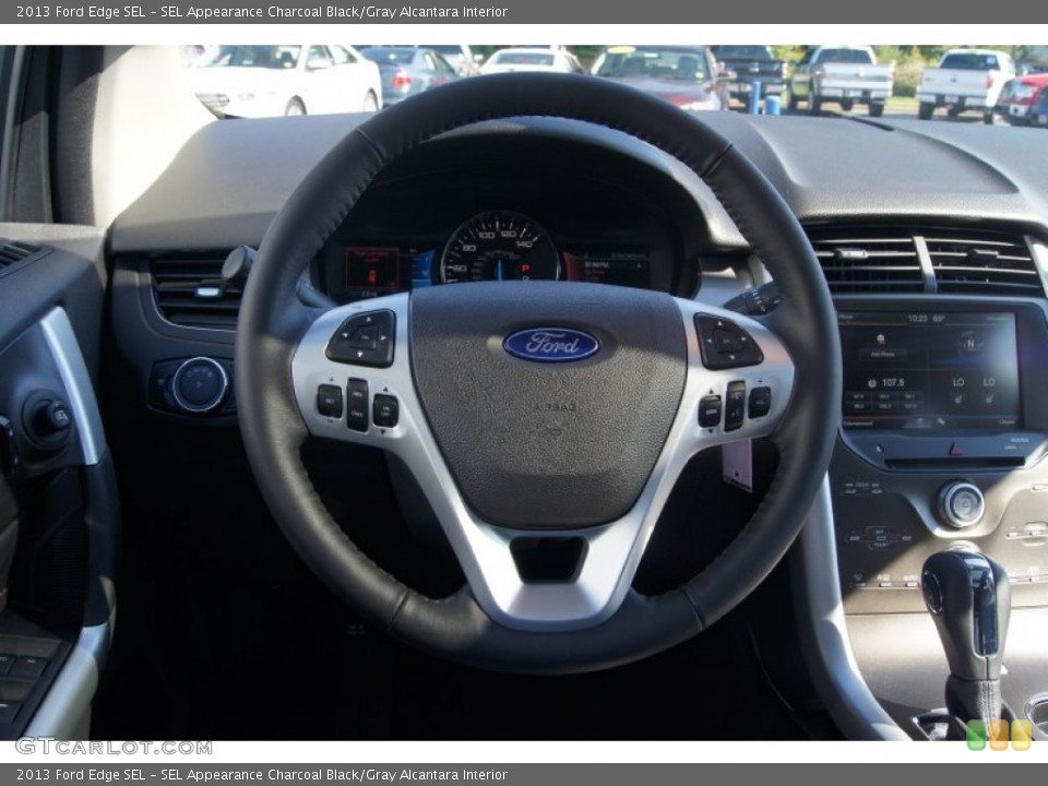 SEL Appearance Charcoal Black/Gray Alcantara Interior Steering Wheel for the 2013 Ford Edge SEL #71071252
