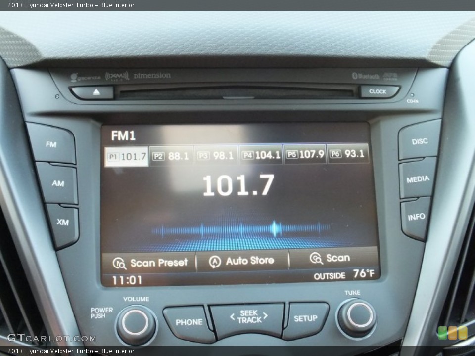 Blue Interior Controls for the 2013 Hyundai Veloster Turbo #71071936