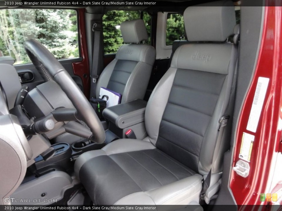 Dark Slate Gray/Medium Slate Gray Interior Front Seat for the 2010 Jeep Wrangler Unlimited Rubicon 4x4 #71073931