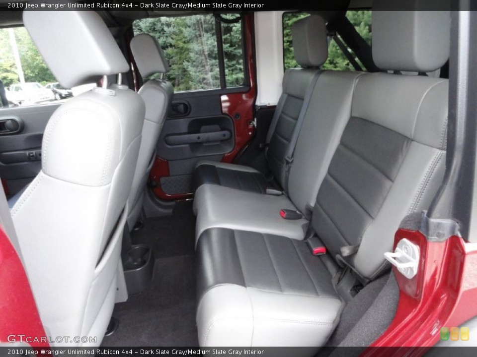Dark Slate Gray/Medium Slate Gray Interior Rear Seat for the 2010 Jeep Wrangler Unlimited Rubicon 4x4 #71073979