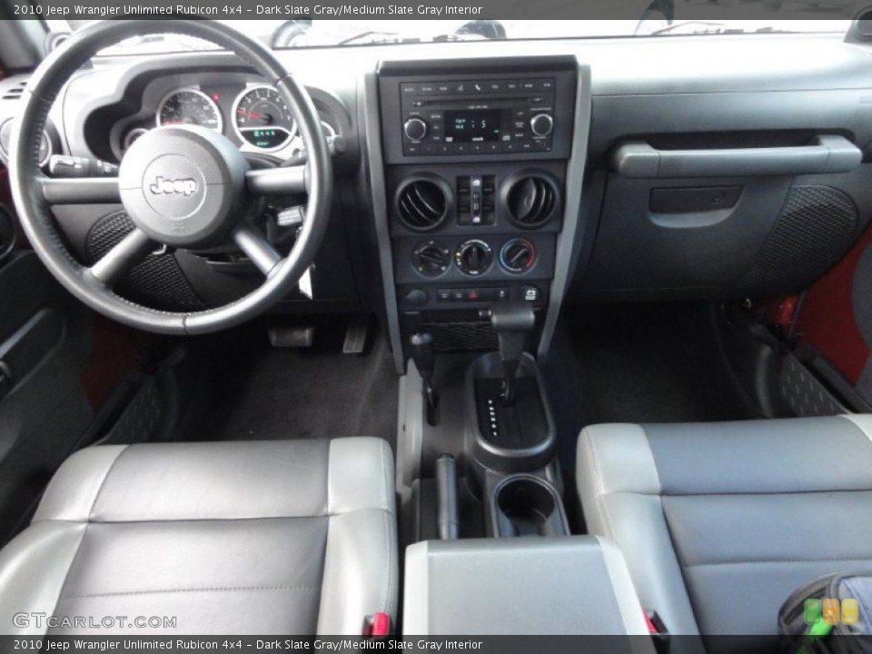 Dark Slate Gray/Medium Slate Gray Interior Dashboard for the 2010 Jeep Wrangler Unlimited Rubicon 4x4 #71073988