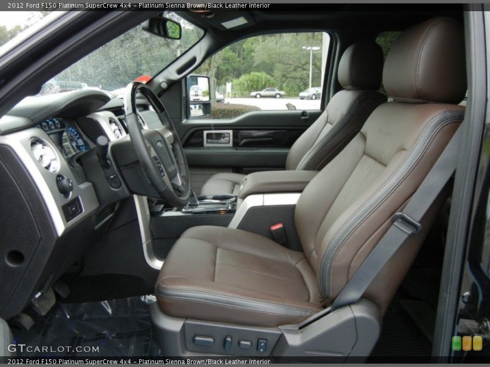 Platinum Sienna Brown/Black Leather Interior Front Seat for the 2012 Ford F150 Platinum SuperCrew 4x4 #71078923