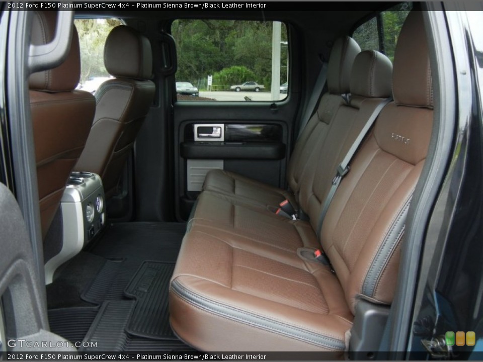 Platinum Sienna Brown/Black Leather Interior Rear Seat for the 2012 Ford F150 Platinum SuperCrew 4x4 #71078953
