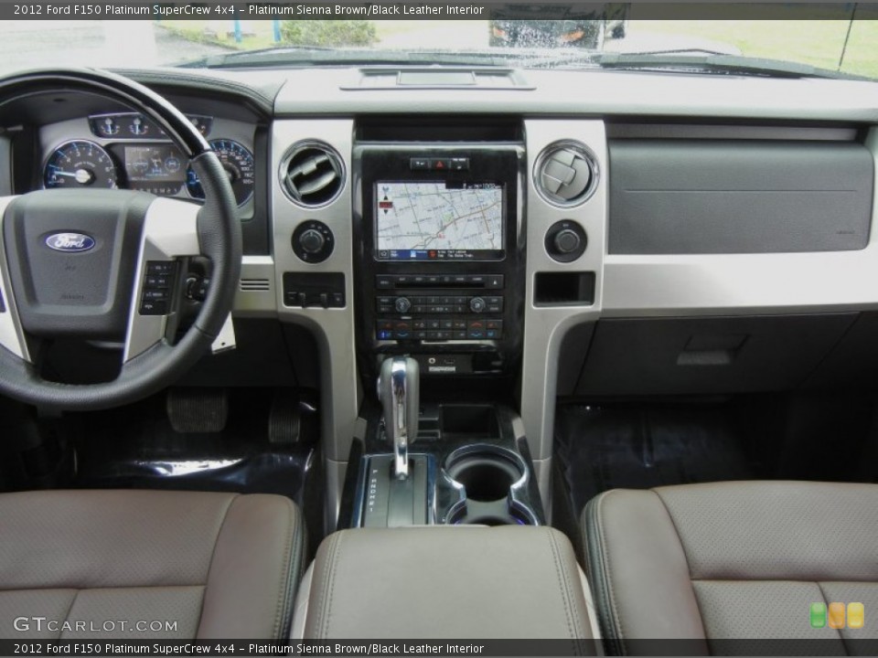 Platinum Sienna Brown/Black Leather Interior Dashboard for the 2012 Ford F150 Platinum SuperCrew 4x4 #71079001