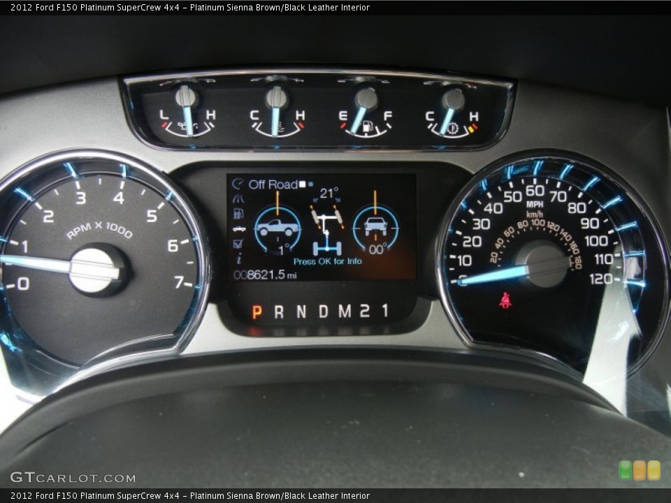 Platinum Sienna Brown/Black Leather Interior Gauges for the 2012 Ford F150 Platinum SuperCrew 4x4 #71079019