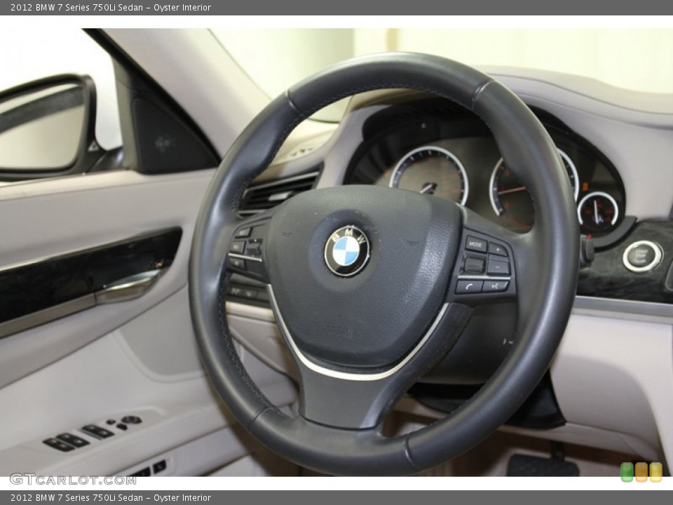 Oyster Interior Steering Wheel for the 2012 BMW 7 Series 750Li Sedan #71083219