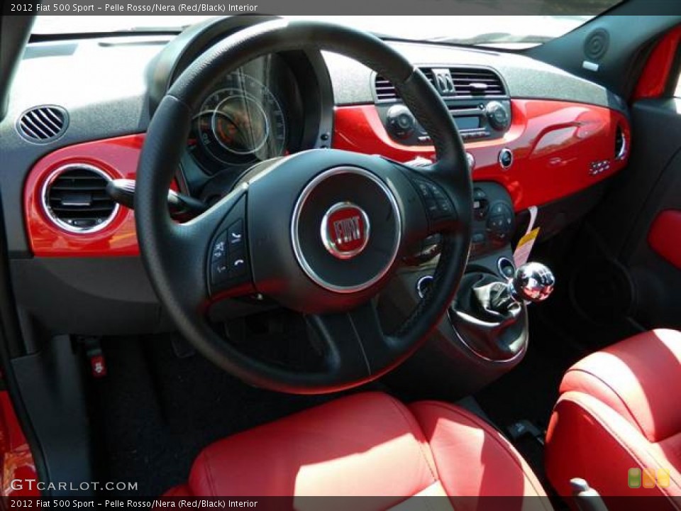 Pelle Rosso/Nera (Red/Black) Interior Dashboard for the 2012 Fiat 500 Sport #71085334