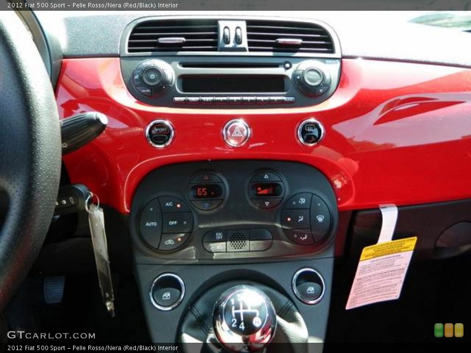 Pelle Rosso/Nera (Red/Black) Interior Controls for the 2012 Fiat 500 Sport #71085343