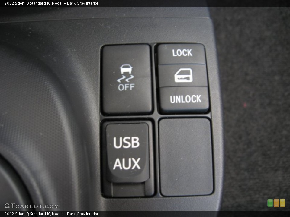 Dark Gray Interior Controls for the 2012 Scion iQ  #71086273