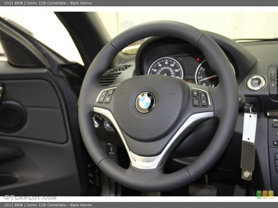 Black Interior Steering Wheel for the 2013 BMW 1 Series 128i Convertible #71087219