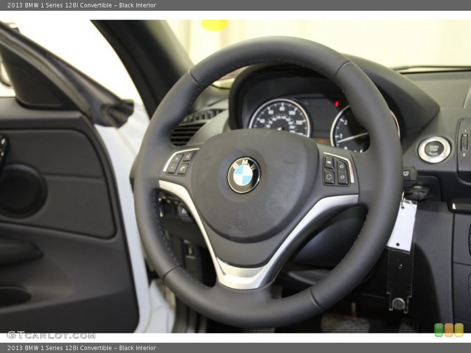 Black Interior Steering Wheel for the 2013 BMW 1 Series 128i Convertible #71087440