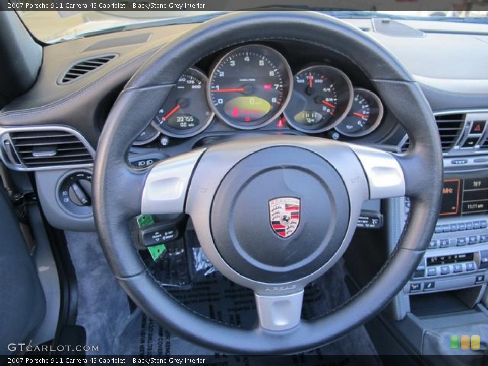 Black/Stone Grey Interior Steering Wheel for the 2007 Porsche 911 Carrera 4S Cabriolet #71087722