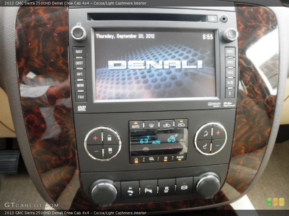 Cocoa/Light Cashmere Interior Controls for the 2013 GMC Sierra 2500HD Denali Crew Cab 4x4 #71088268