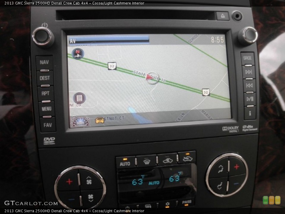 Cocoa/Light Cashmere Interior Navigation for the 2013 GMC Sierra 2500HD Denali Crew Cab 4x4 #71088277