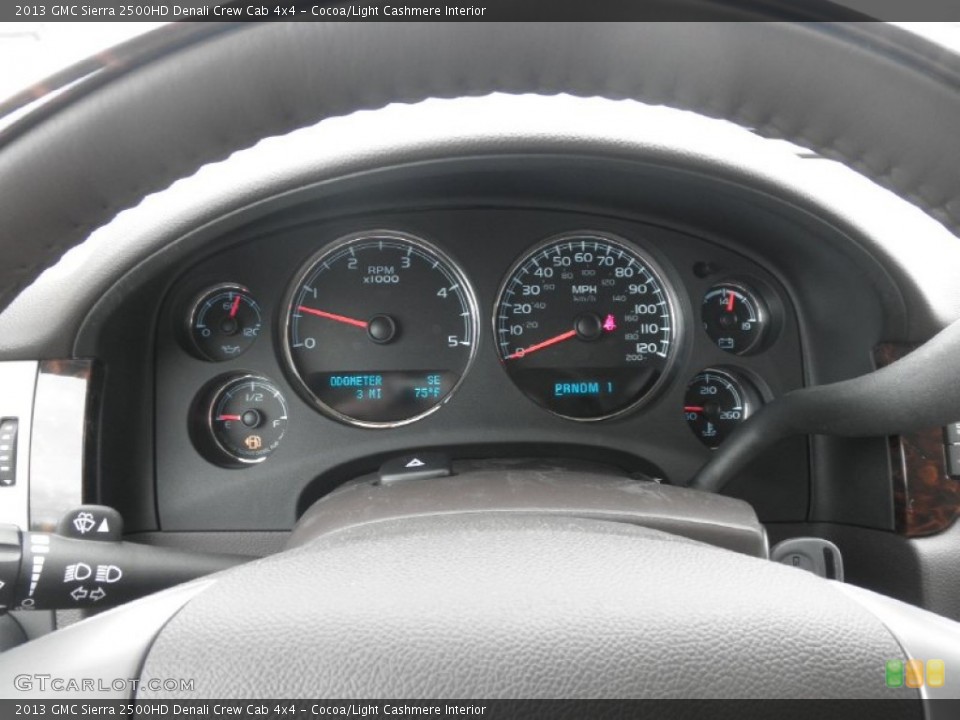Cocoa/Light Cashmere Interior Gauges for the 2013 GMC Sierra 2500HD Denali Crew Cab 4x4 #71088301
