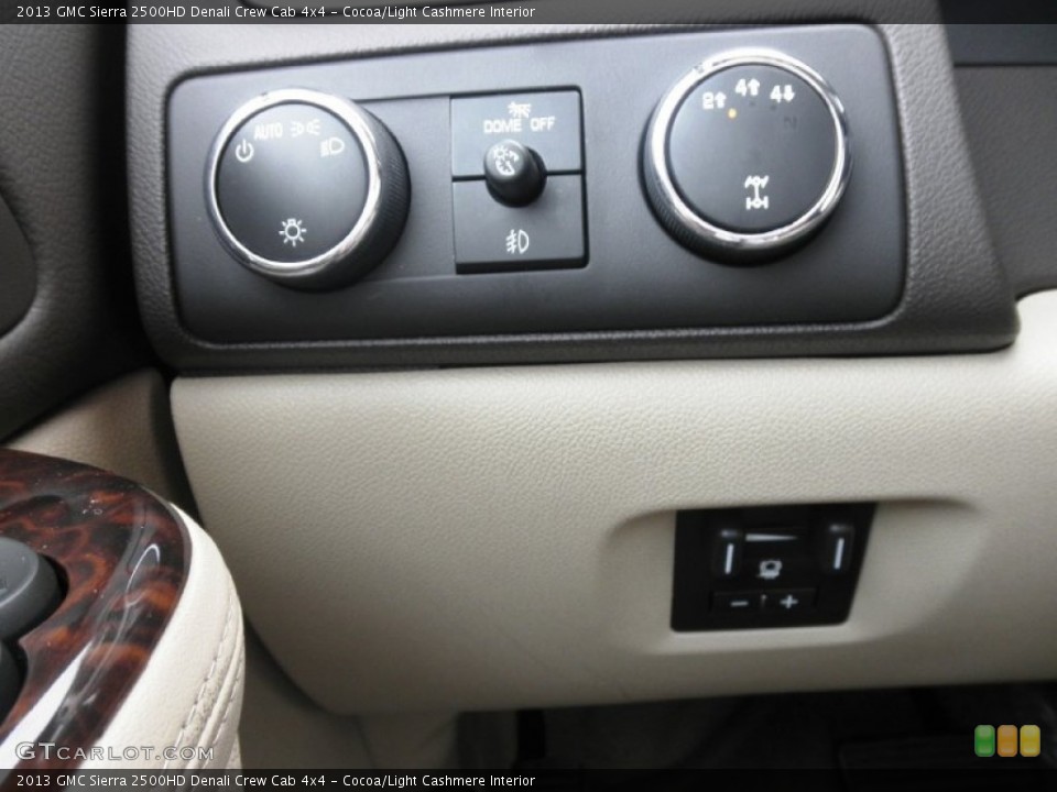 Cocoa/Light Cashmere Interior Controls for the 2013 GMC Sierra 2500HD Denali Crew Cab 4x4 #71088321