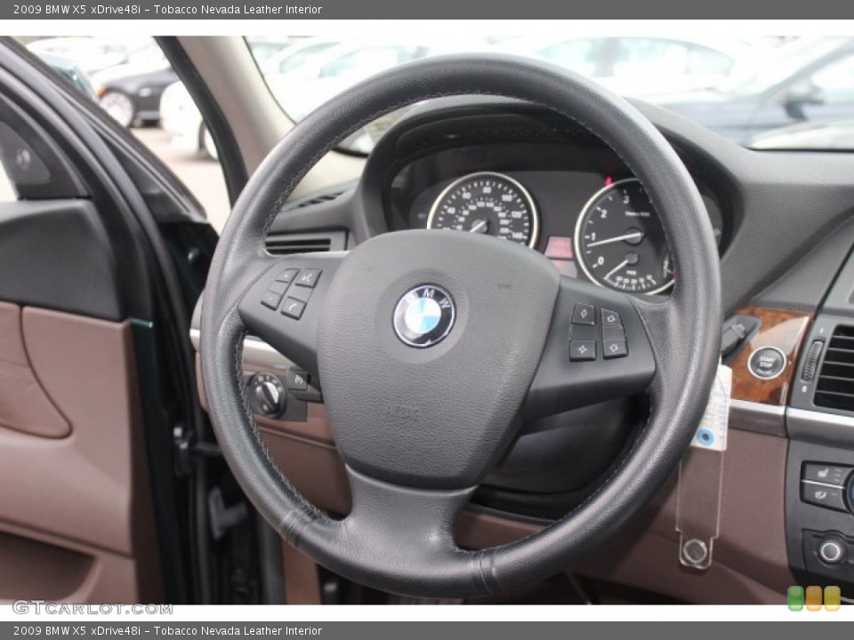 Tobacco Nevada Leather Interior Steering Wheel for the 2009 BMW X5 xDrive48i #71092531