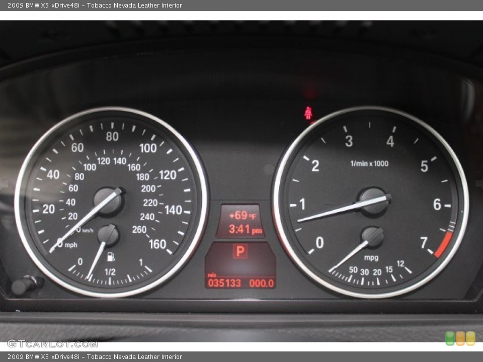 Tobacco Nevada Leather Interior Gauges for the 2009 BMW X5 xDrive48i #71092558