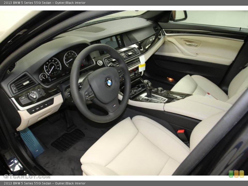 Oyster/Black Interior Prime Interior for the 2013 BMW 5 Series 550i Sedan #71093203