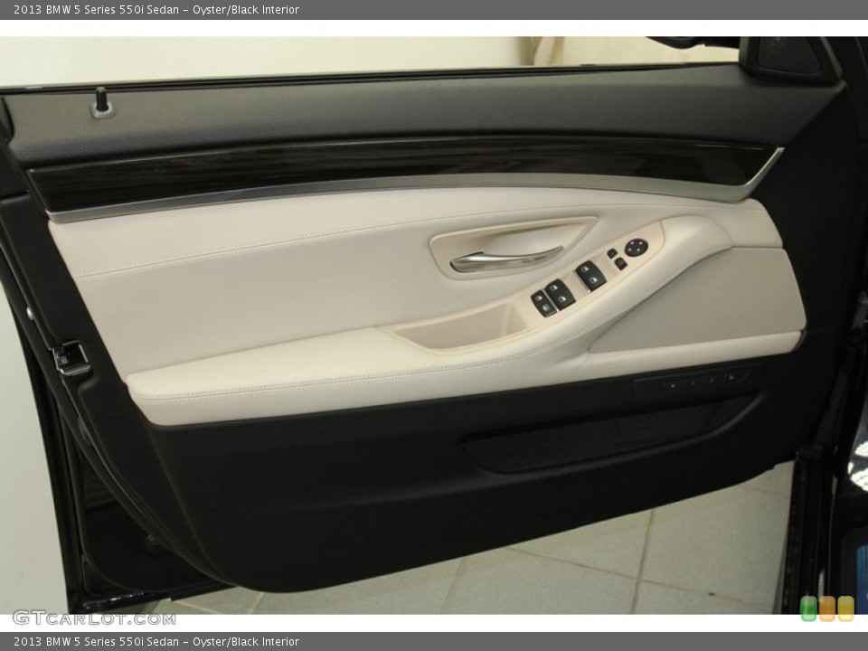 Oyster/Black Interior Door Panel for the 2013 BMW 5 Series 550i Sedan #71093216