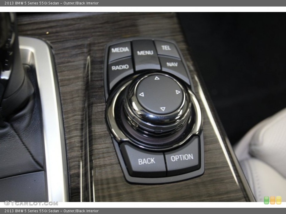Oyster/Black Interior Controls for the 2013 BMW 5 Series 550i Sedan #71093275