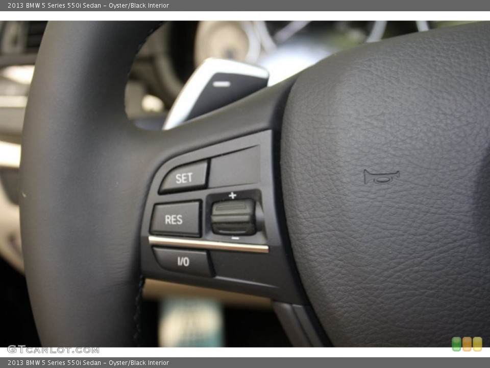 Oyster/Black Interior Controls for the 2013 BMW 5 Series 550i Sedan #71093311