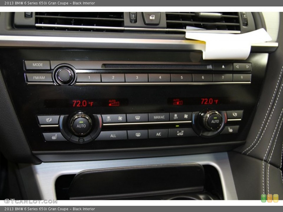 Black Interior Controls for the 2013 BMW 6 Series 650i Gran Coupe #71093512