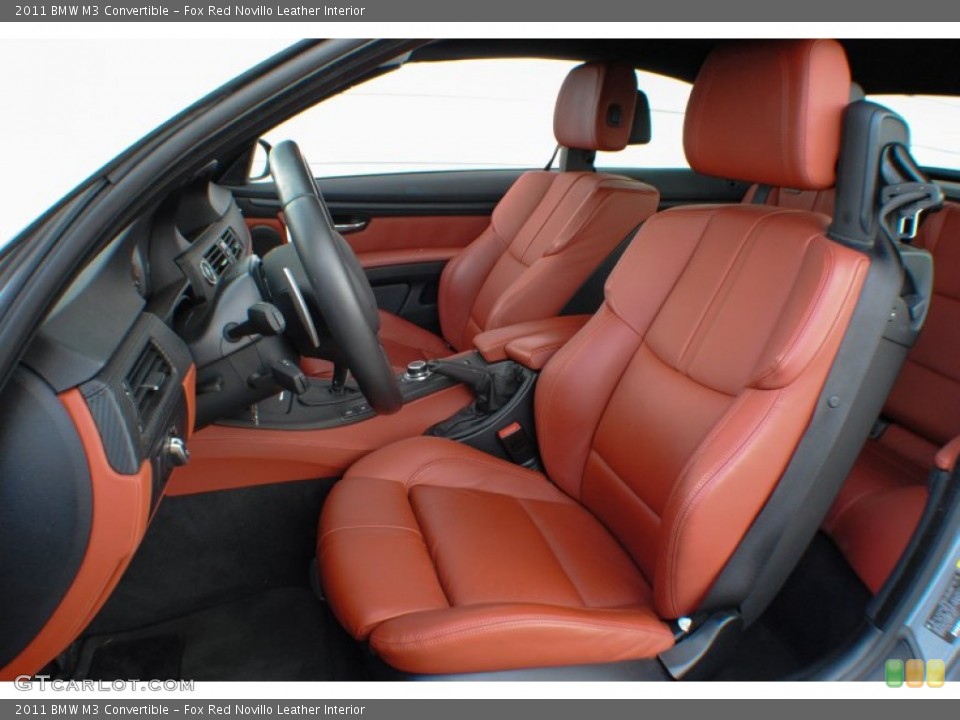 Fox Red Novillo Leather Interior Front Seat for the 2011 BMW M3 Convertible #71097928