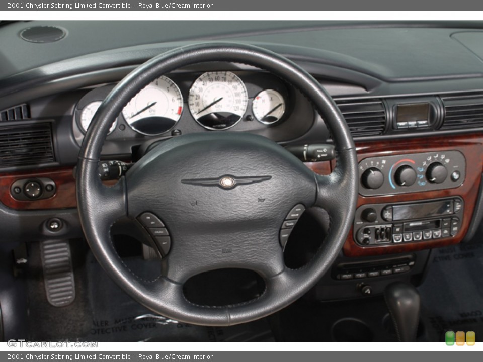 Royal Blue/Cream Interior Steering Wheel for the 2001 Chrysler Sebring Limited Convertible #71098720